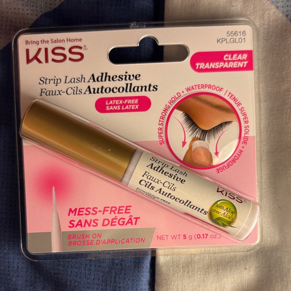 Kiss Strip Lash Adhesive with Aloe - Clear and Gold